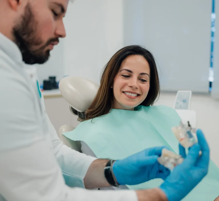 Patient discussing bone graft treatment