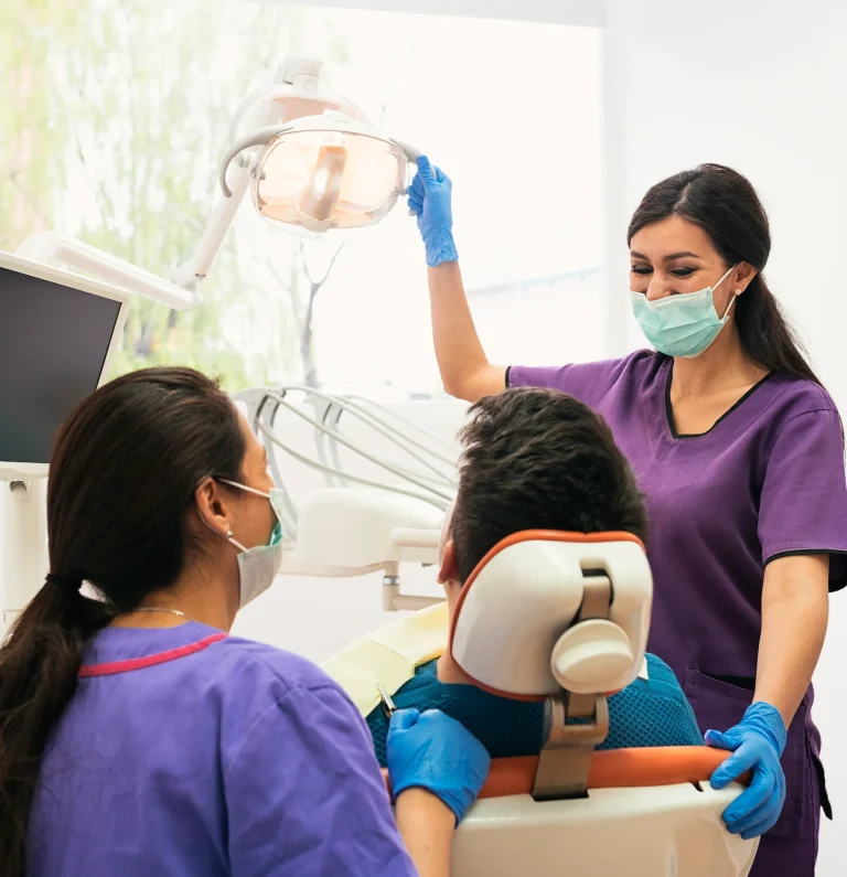 Patient receiving deep dental cleaning