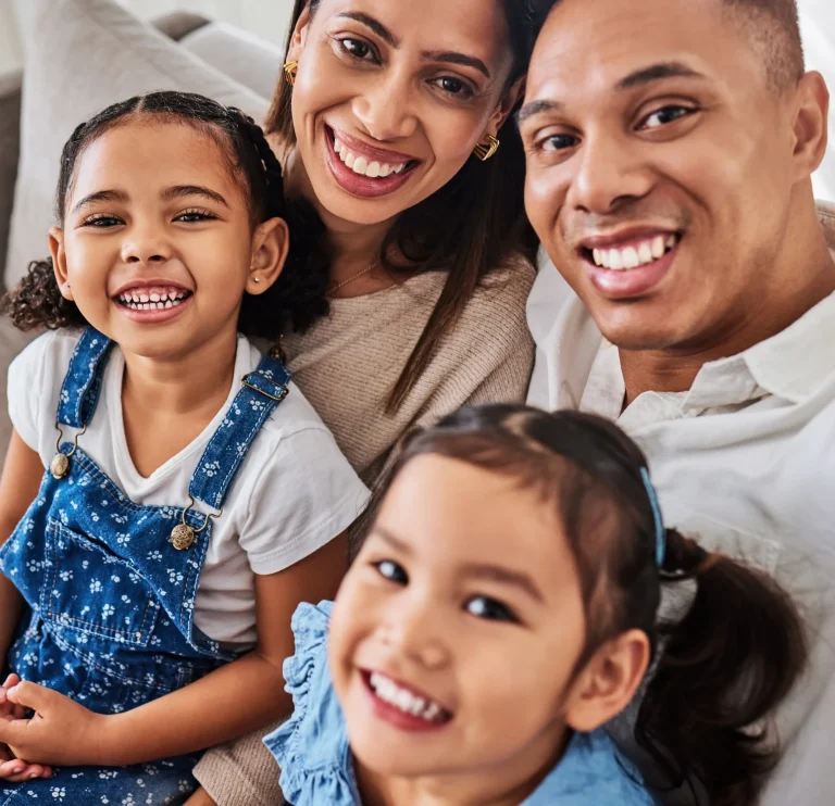 Family enjoying healthy smiles